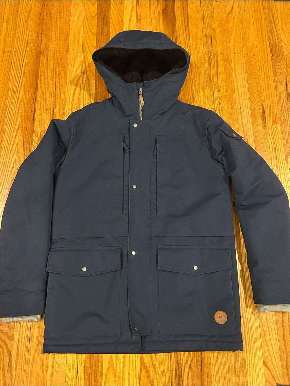 Quiksilver Men's Canyon Jacket (Hooded Parka) in Navy SIZE MEDIUM